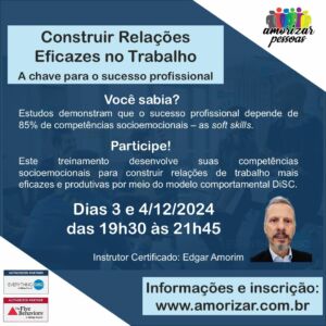 Imagem folheto divulgação curso "Construir Relações Eficazes no Trabalho"